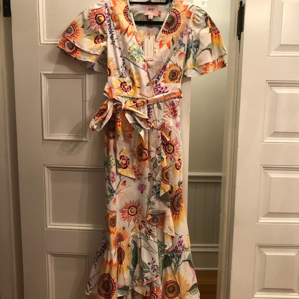 Banjanan Floral Dress - White, Yellow, Orange, Purple - Picture 5 of 7
